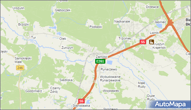 mapa Zamość gmina Szubin, Zamość gmina Szubin na mapie Targeo