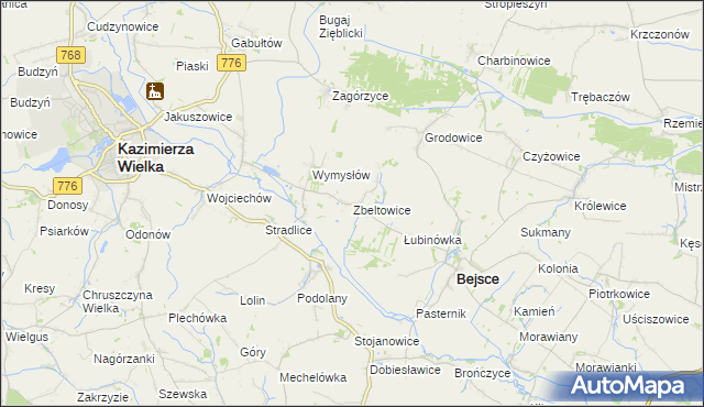 mapa Zbeltowice, Zbeltowice na mapie Targeo