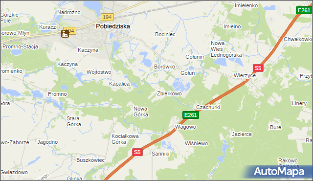 mapa Zbierkowo, Zbierkowo na mapie Targeo