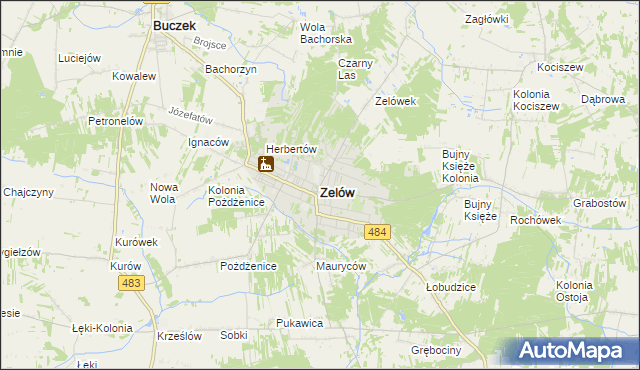 mapa Zelów, Zelów na mapie Targeo