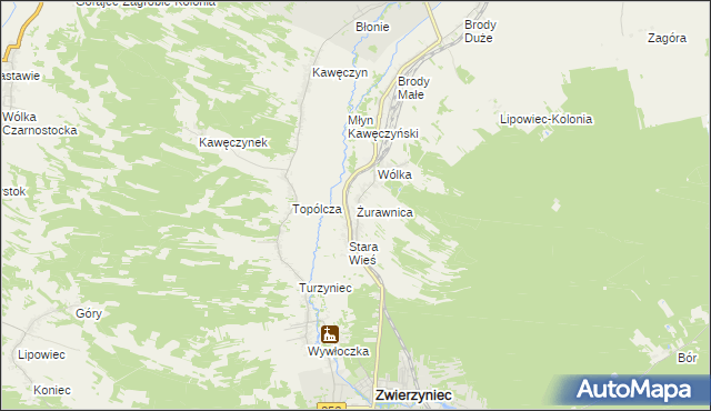 mapa Żurawnica, Żurawnica na mapie Targeo