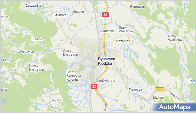 mapa Bystrzyca Kłodzka, Bystrzyca Kłodzka na mapie Targeo