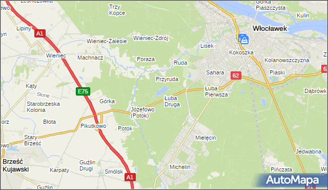 mapa Łuba Druga, Łuba Druga na mapie Targeo