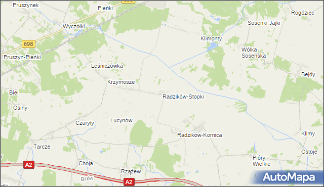 mapa Radzików-Stopki, Radzików-Stopki na mapie Targeo