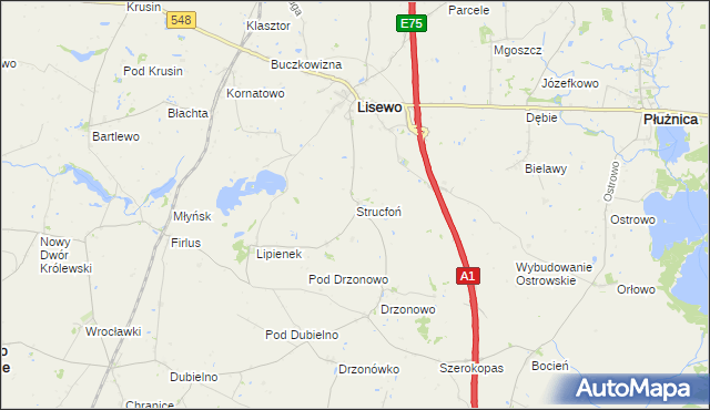 mapa Strucfoń, Strucfoń na mapie Targeo