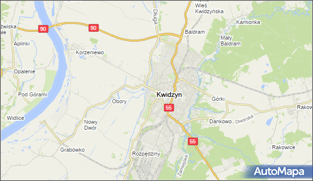 mapa Kwidzyn, Kwidzyn na mapie Targeo