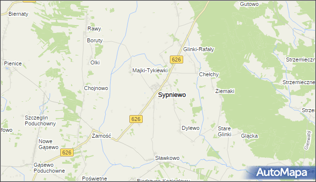 mapa Sypniewo powiat makowski, Sypniewo powiat makowski na mapie Targeo