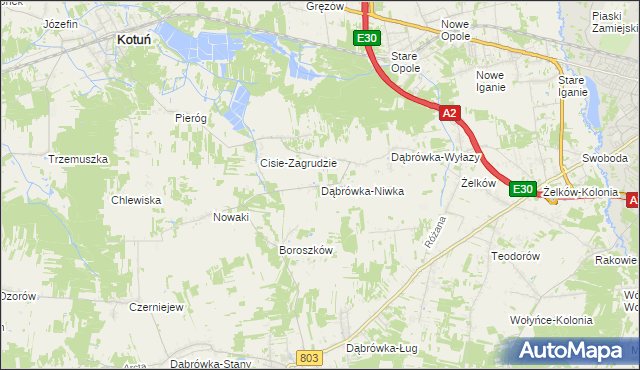 mapa Dąbrówka-Niwka, Dąbrówka-Niwka na mapie Targeo