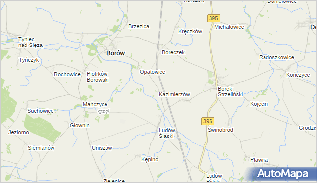 mapa Kazimierzów gmina Borów, Kazimierzów gmina Borów na mapie Targeo