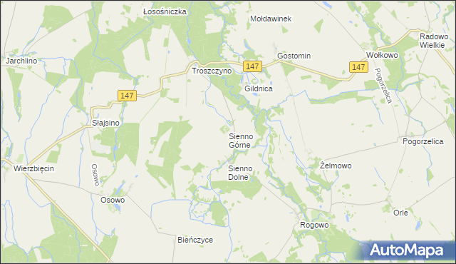 mapa Sienno Górne, Sienno Górne na mapie Targeo