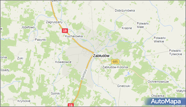 mapa Zabłudów, Zabłudów na mapie Targeo