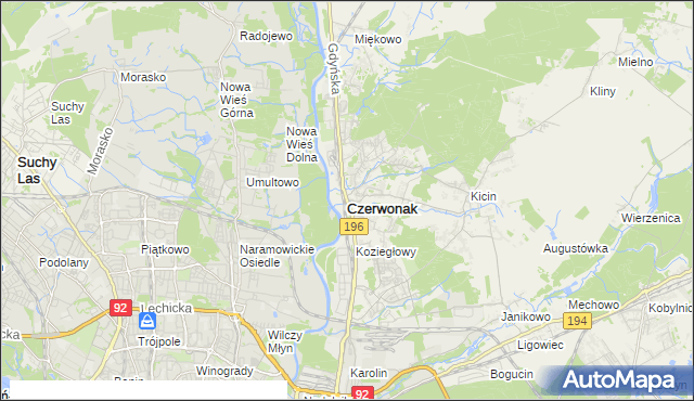 mapa Czerwonak, Czerwonak na mapie Targeo