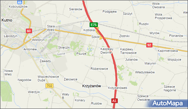 mapa Kaszewy-Spójnia, Kaszewy-Spójnia na mapie Targeo