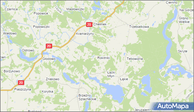 mapa Rokitniki, Rokitniki na mapie Targeo