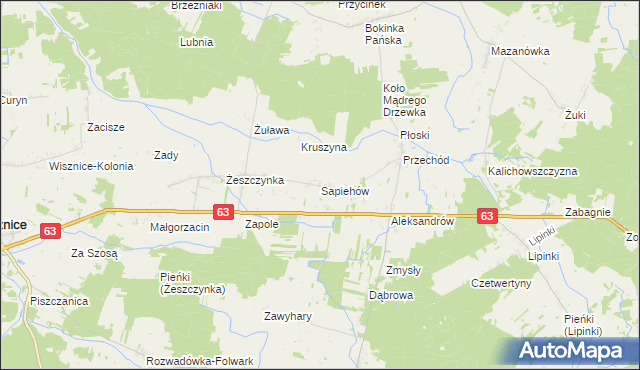 mapa Sapiehów, Sapiehów na mapie Targeo