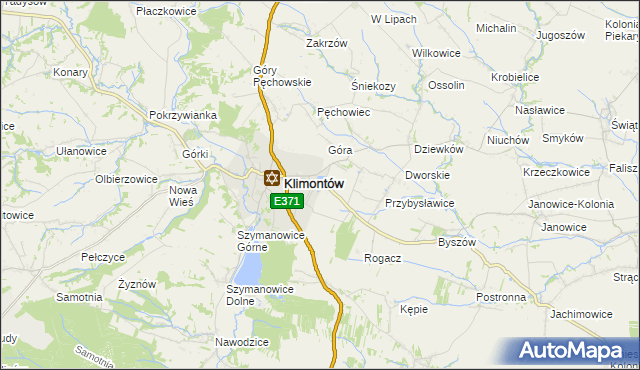 mapa Adamczowice, Adamczowice na mapie Targeo