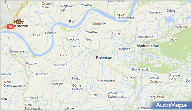 mapa Bolesław powiat dąbrowski, Bolesław powiat dąbrowski na mapie Targeo