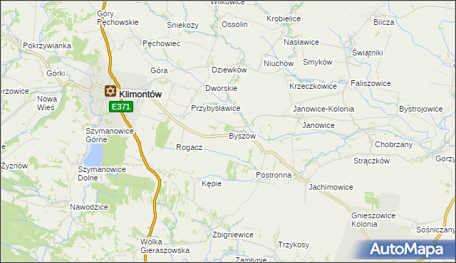 mapa Byszów, Byszów na mapie Targeo