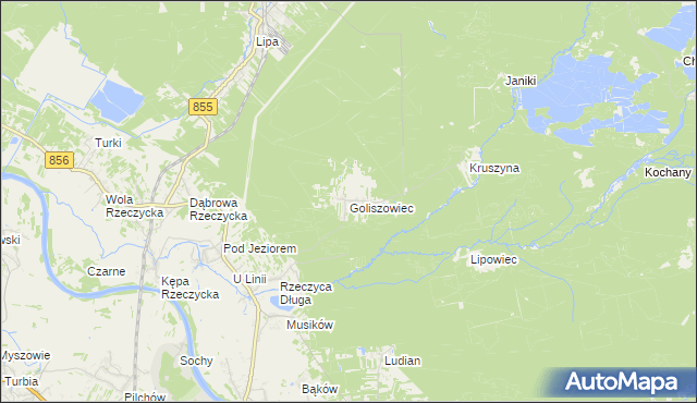 mapa Goliszowiec, Goliszowiec na mapie Targeo