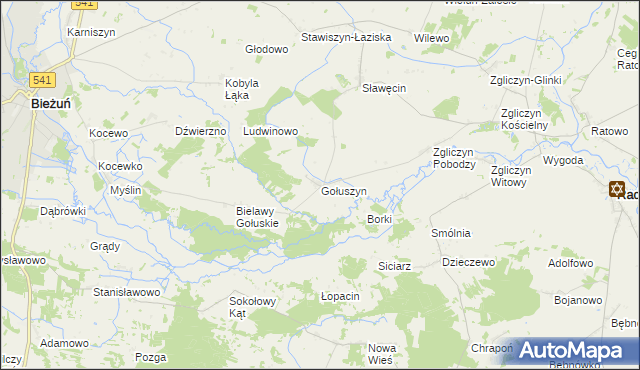 mapa Gołuszyn, Gołuszyn na mapie Targeo