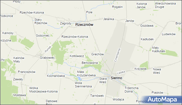 mapa Grechów, Grechów na mapie Targeo