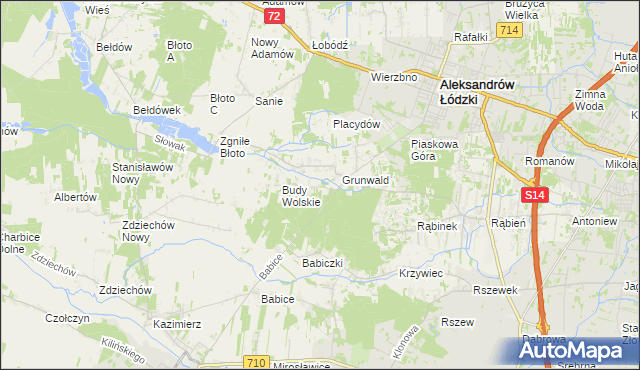 mapa Izabelin gmina Aleksandrów Łódzki, Izabelin gmina Aleksandrów Łódzki na mapie Targeo