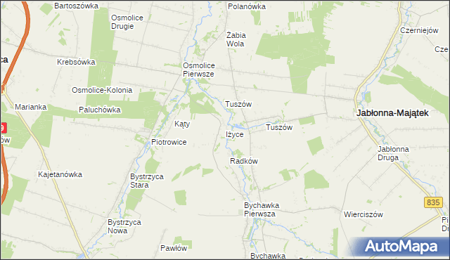 mapa Iżyce, Iżyce na mapie Targeo