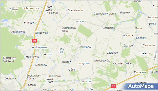 mapa Jadwinów gmina Policzna, Jadwinów gmina Policzna na mapie Targeo