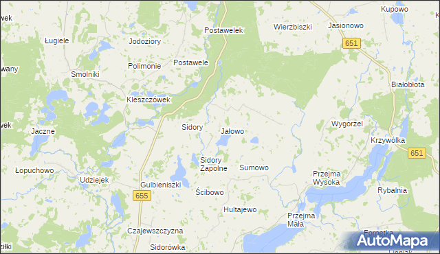 mapa Jałowo gmina Rutka-Tartak, Jałowo gmina Rutka-Tartak na mapie Targeo