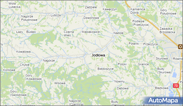 mapa Jodłowa, Jodłowa na mapie Targeo