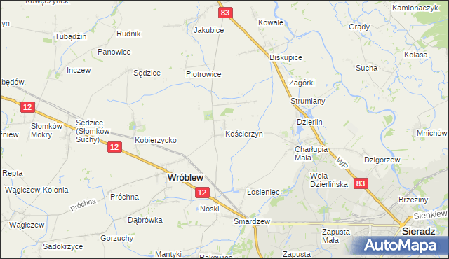 mapa Kościerzyn, Kościerzyn na mapie Targeo