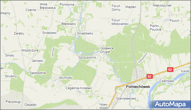 mapa Kosewko, Kosewko na mapie Targeo