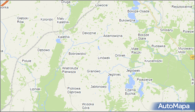 mapa Linówek gmina Krasnopol, Linówek gmina Krasnopol na mapie Targeo