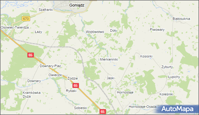 mapa Mierkienniki, Mierkienniki na mapie Targeo