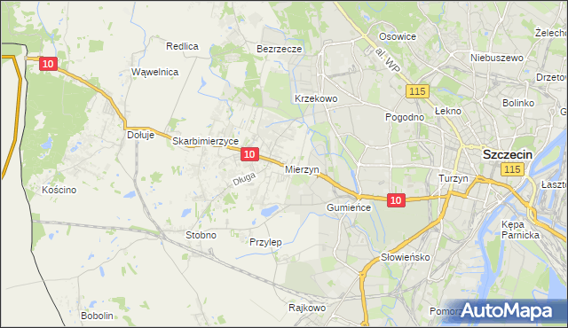 mapa Mierzyn gmina Dobra (Szczecińska), Mierzyn gmina Dobra (Szczecińska) na mapie Targeo