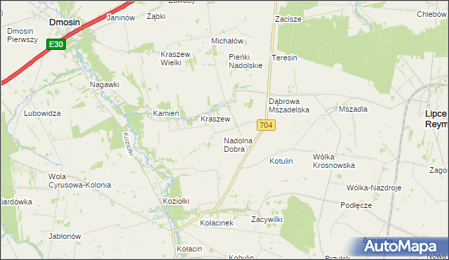 mapa Nadolna-Kolonia, Nadolna-Kolonia na mapie Targeo