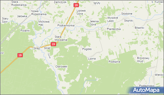 mapa Pogibło, Pogibło na mapie Targeo