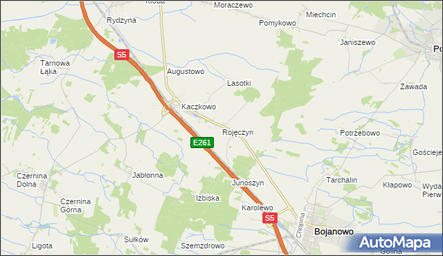 mapa Rojęczyn, Rojęczyn na mapie Targeo