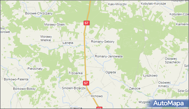 mapa Romany-Janowięta, Romany-Janowięta na mapie Targeo