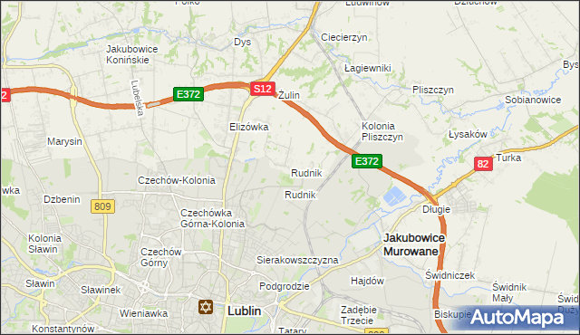 mapa Rudnik gmina Wólka, Rudnik gmina Wólka na mapie Targeo