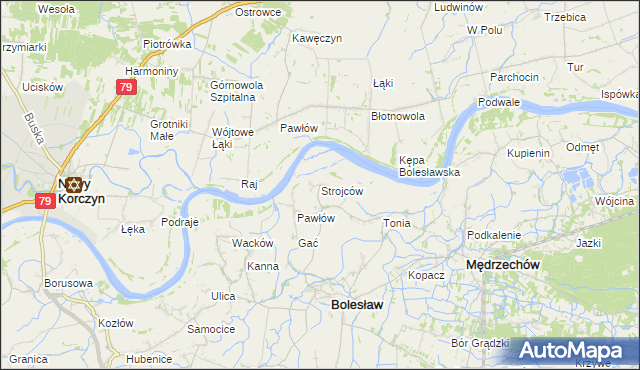 mapa Strojców, Strojców na mapie Targeo