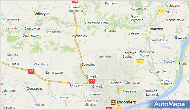 mapa Sucharzów, Sucharzów na mapie Targeo