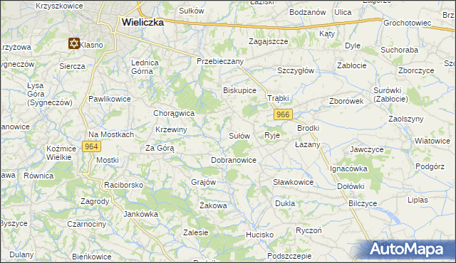 mapa Sułów gmina Biskupice, Sułów gmina Biskupice na mapie Targeo