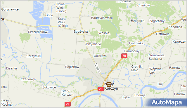 mapa Ucisków, Ucisków na mapie Targeo