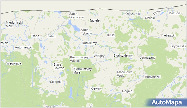 mapa Widgiry, Widgiry na mapie Targeo