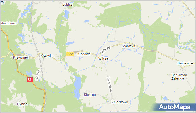 mapa Wilcze gmina Widuchowa, Wilcze gmina Widuchowa na mapie Targeo