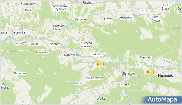 mapa Żuk Nowy, Żuk Nowy na mapie Targeo