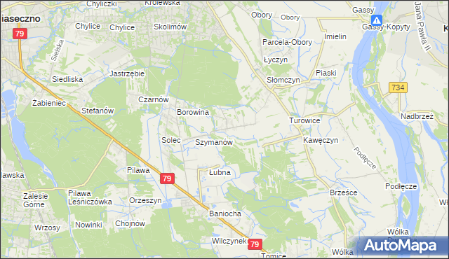 mapa Kawęczynek gmina Konstancin-Jeziorna, Kawęczynek gmina Konstancin-Jeziorna na mapie Targeo