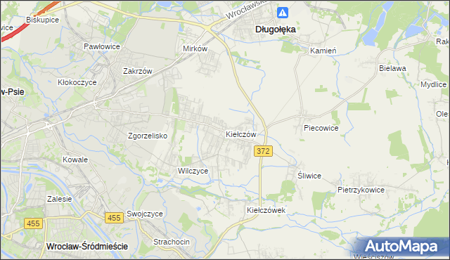 mapa Kiełczów, Kiełczów na mapie Targeo