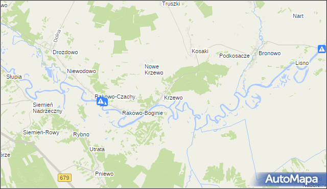 mapa Krzewo gmina Piątnica, Krzewo gmina Piątnica na mapie Targeo